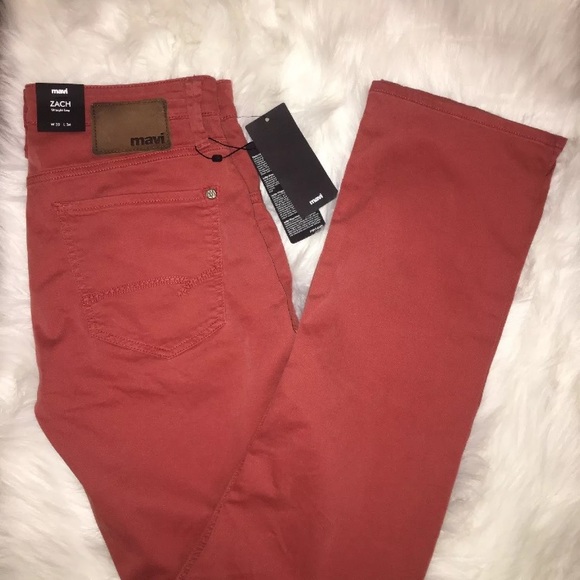 💚SOLD💚MAVI brick red ZACH straight leg jean NWT - Picture 4 of 8